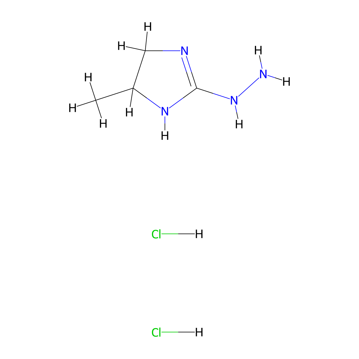 2-hydrazinyl-4-methyl-4,5-dihydro-1H-imidazole dihydrochloride molecular structure, CAS 57077-12-0