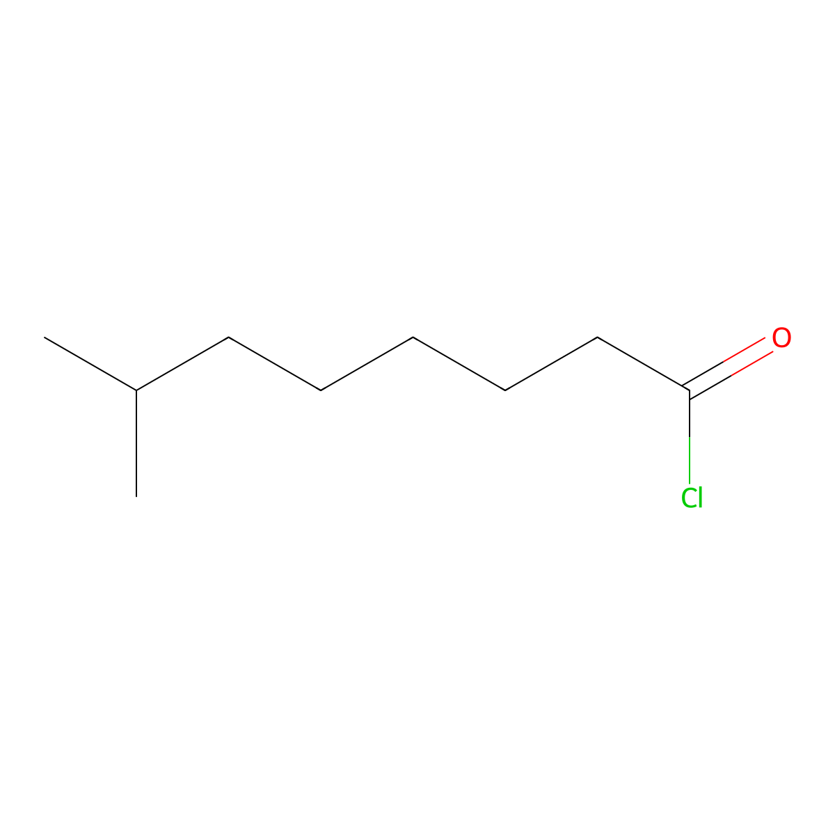 Isononanoyl chloride molecular structure, CAS 57077-36-8