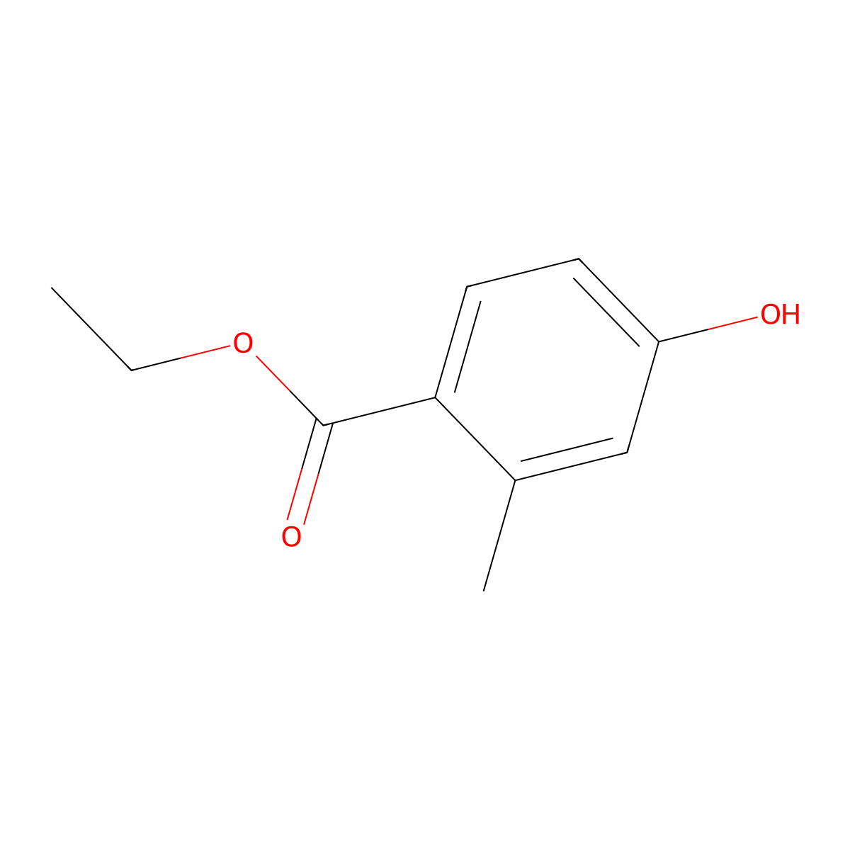 Ethyl 4-hydroxy-2-methylbenzoate molecular structure, CAS 57081-00-2