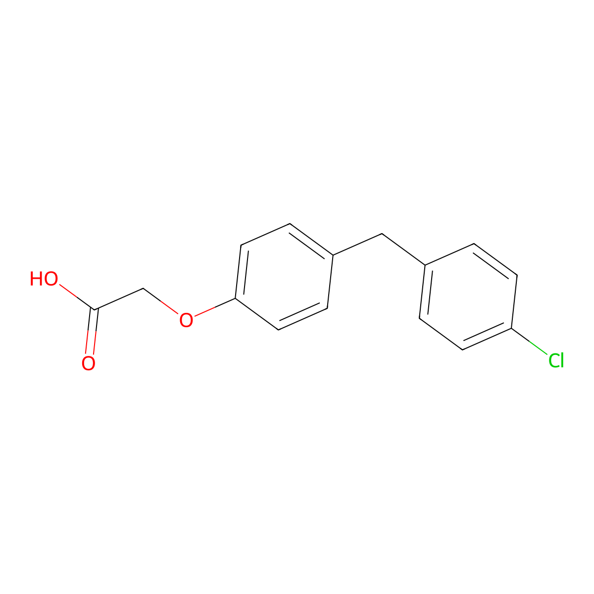 Acetic acid, 2-(4-(4-chlorobenzyl)phenoxy)- molecular structure, CAS 57081-28-4
