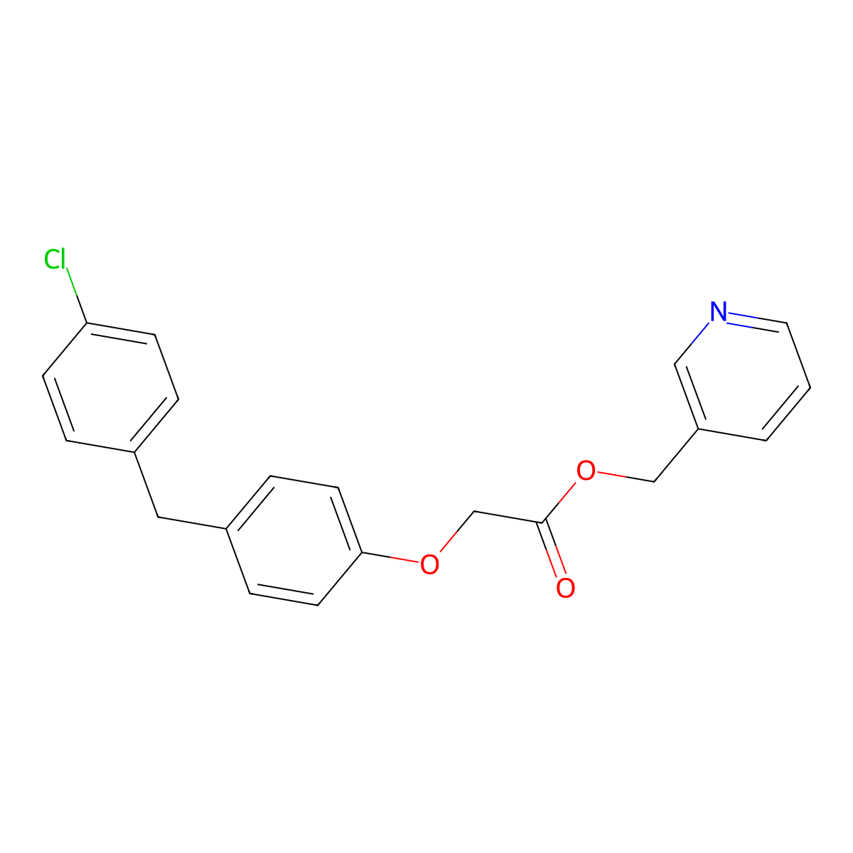 Acetic acid, 2-(4-(4-chlorobenzyl)phenoxy)-, 3-pyridinylmethyl ester molecular structure, CAS 57081-56-8