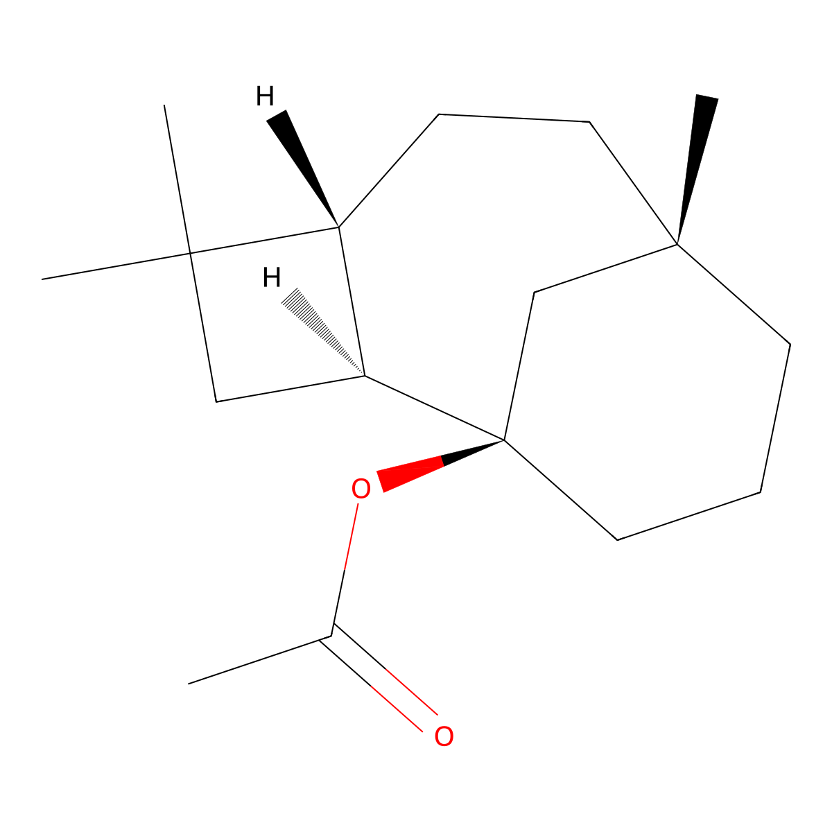 beta-Caryophyllene alcohol acetate molecular structure, CAS 57082-24-3
