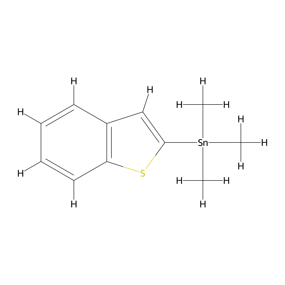 Stannane, benzo[b]thien-2-yltrimethyl- molecular structure, CAS 57083-16-6
