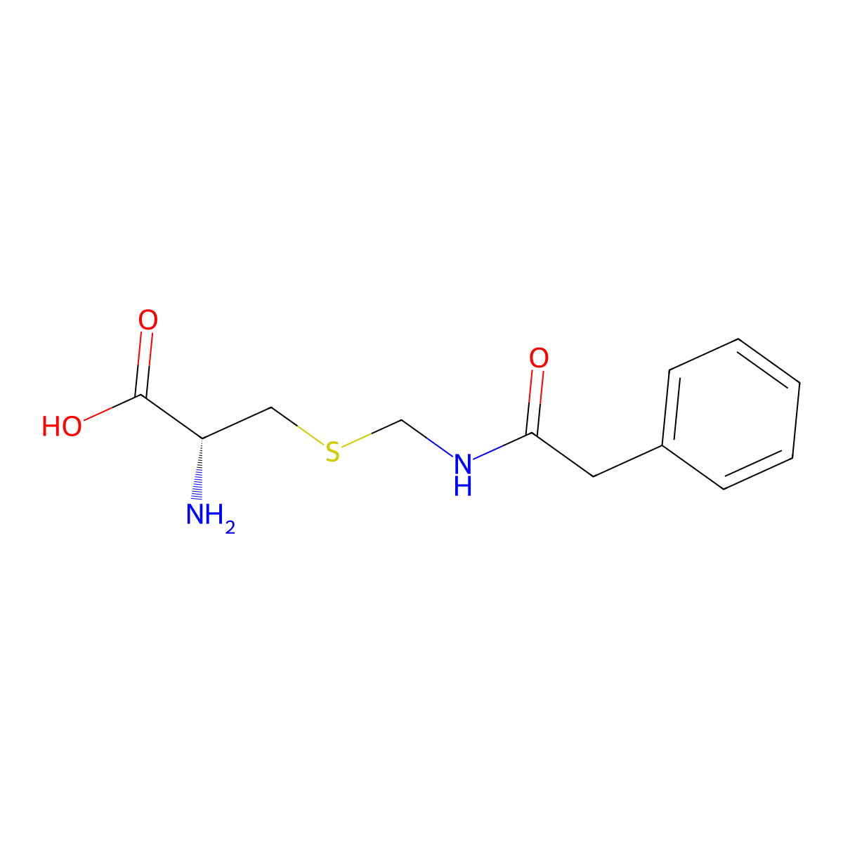S-((2-Phenylacetamido)methyl)-L-cysteine molecular structure, CAS 57084-69-2