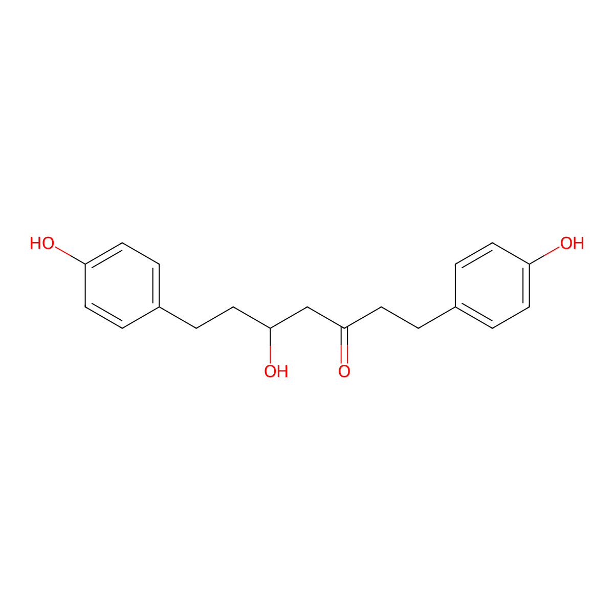 5-Hydroxy-1,7-bis(4-hydroxyphenyl)heptan-3-one molecular structure, CAS 57089-26-6