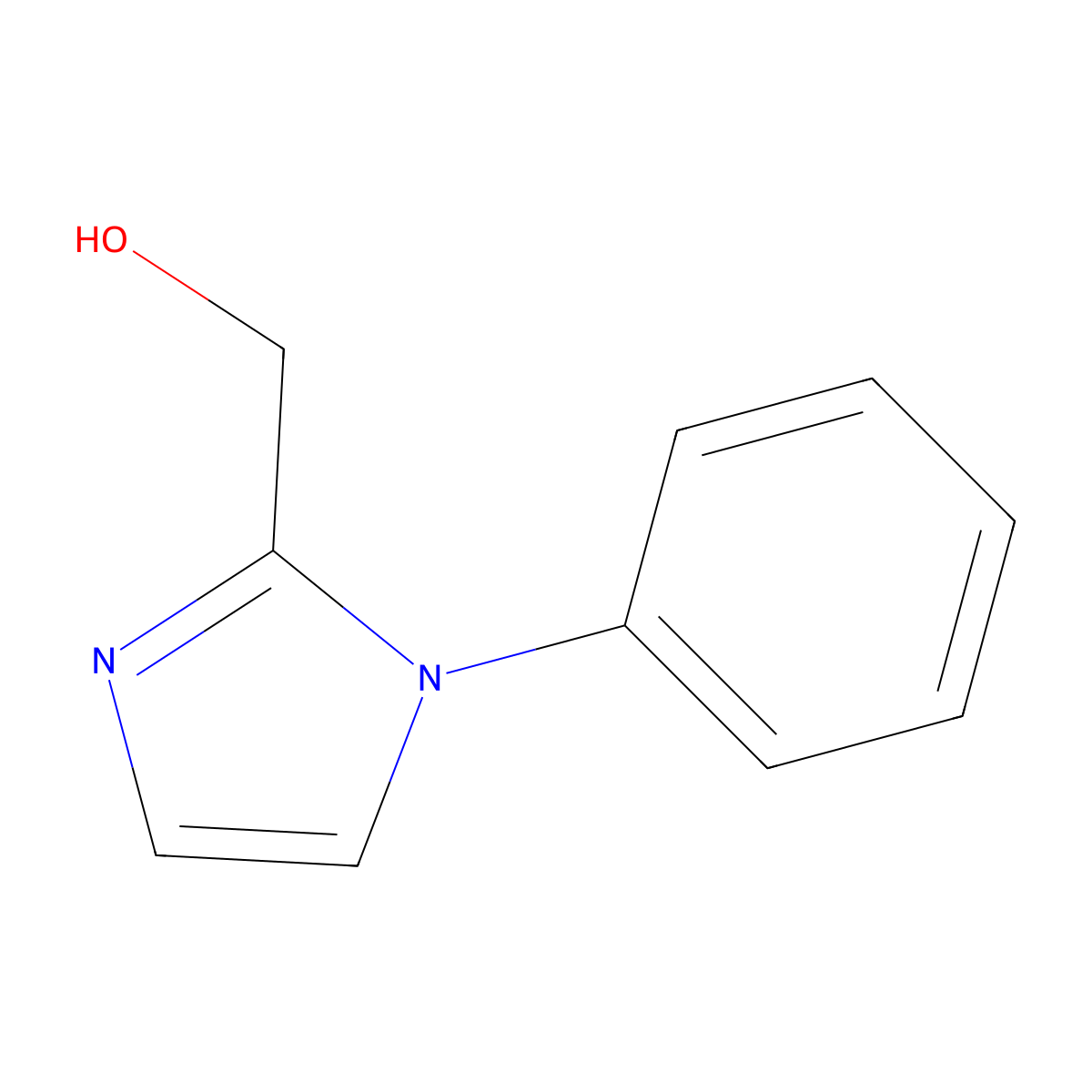 (1-phenyl-1H-imidazol-2-yl)methanol molecular structure, CAS 5709-62-6