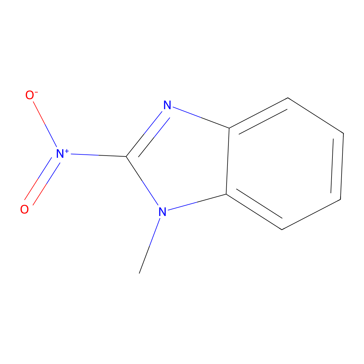 1-Methyl-2-nitro-1H-benzimidazole molecular structure, CAS 5709-68-2