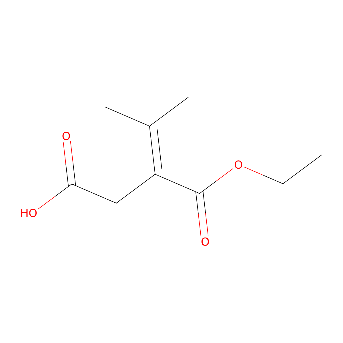 2-Isopropylidenesuccinic acid mono-ethyl ester molecular structure, CAS 57090-70-7