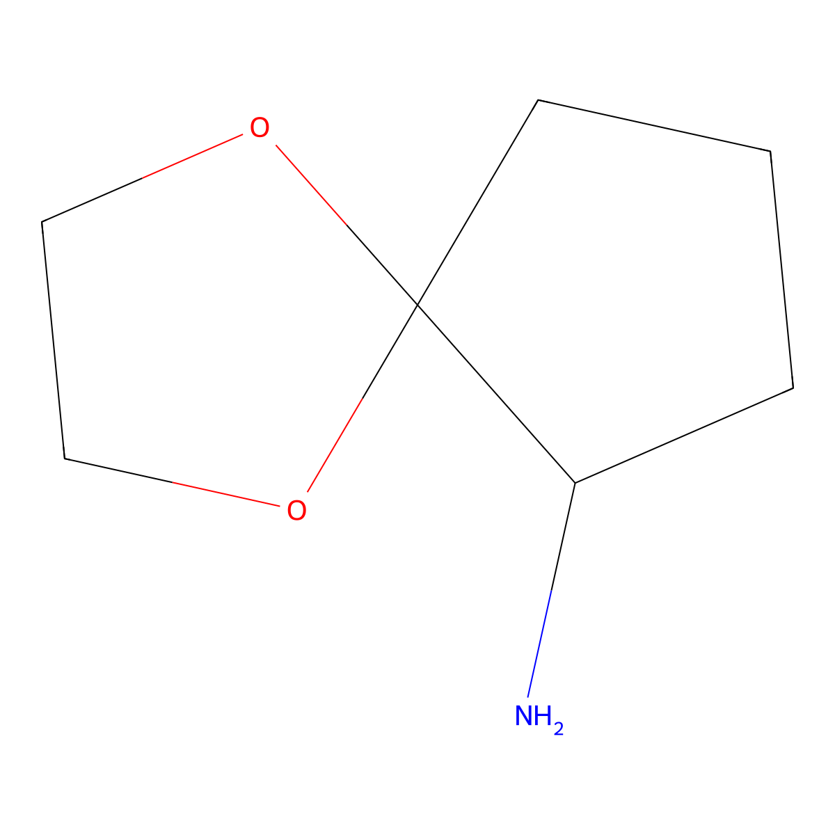 1,4-Dioxaspiro[4.4]nonan-6-amine molecular structure, CAS 57090-91-2