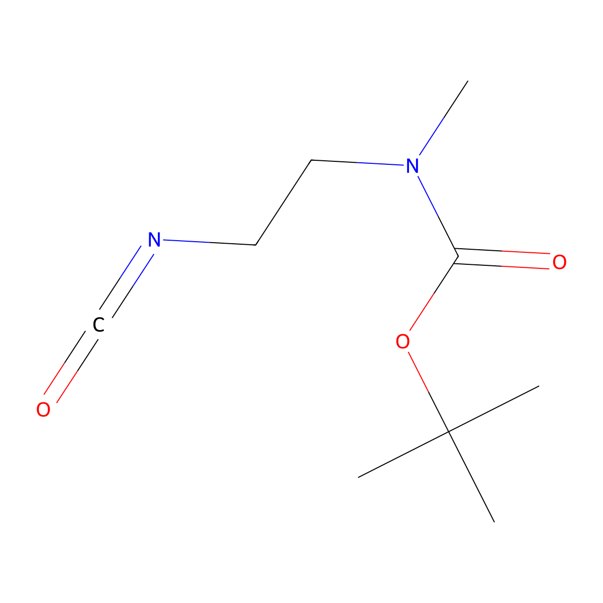 tert-butyl N-(2-isocyanatoethyl)-N-methylcarbamate molecular structure, CAS 57092-19-0