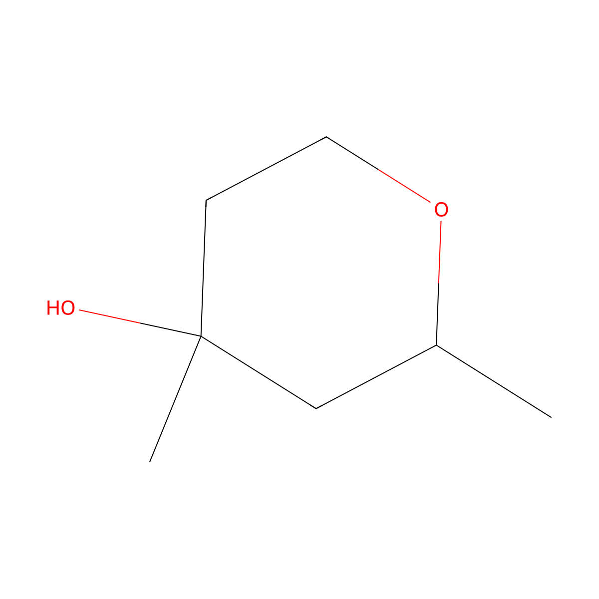 2,4-Dimethyloxan-4-ol molecular structure, CAS 57094-43-6