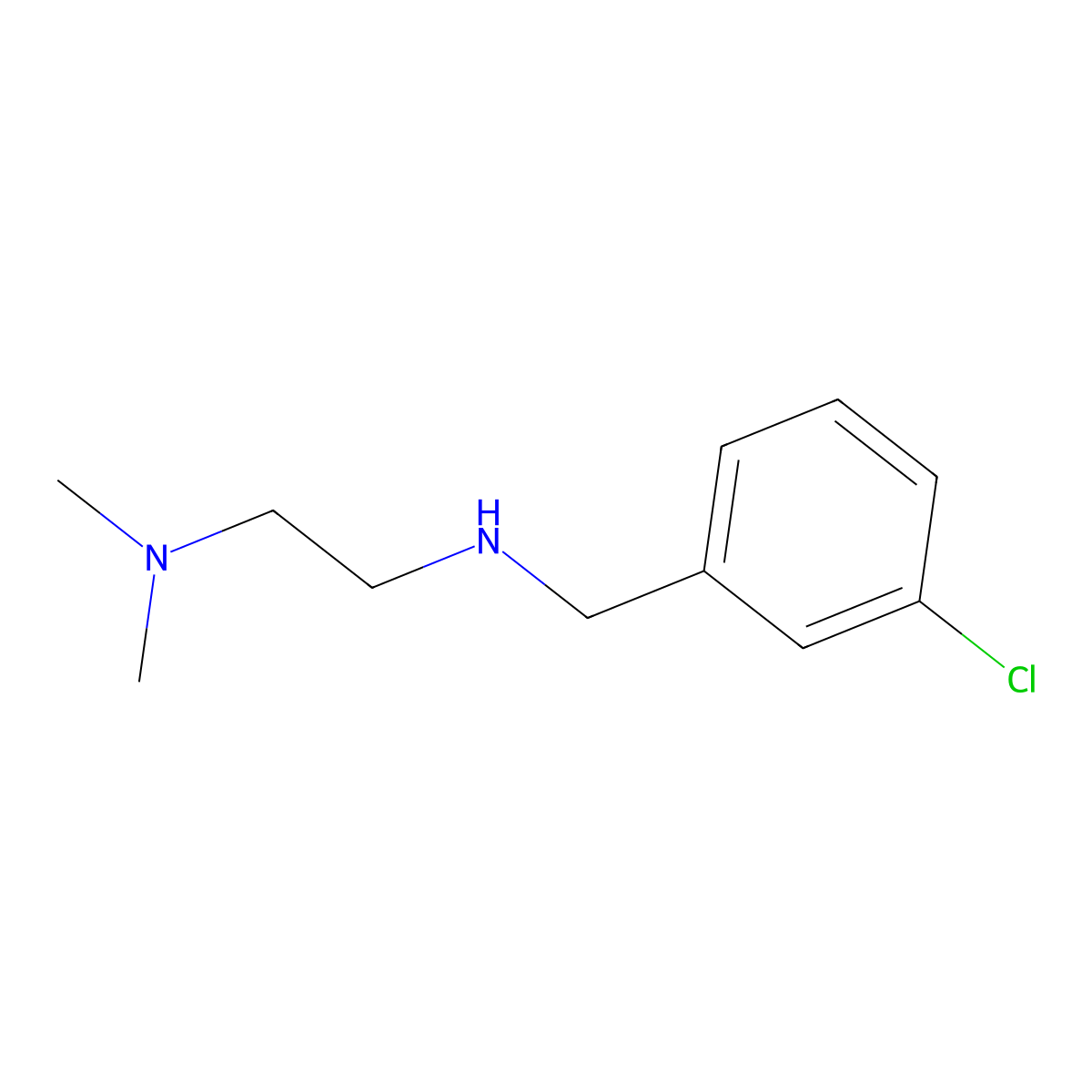 [(3-Chlorophenyl)methyl][2-(dimethylamino)ethyl]amine molecular structure, CAS 57095-08-6