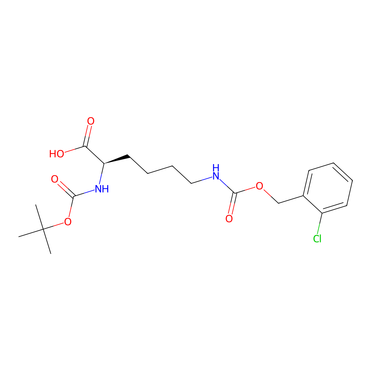 Boc-D-Lys(2-Cl-Z)-OH molecular structure, CAS 57096-11-4