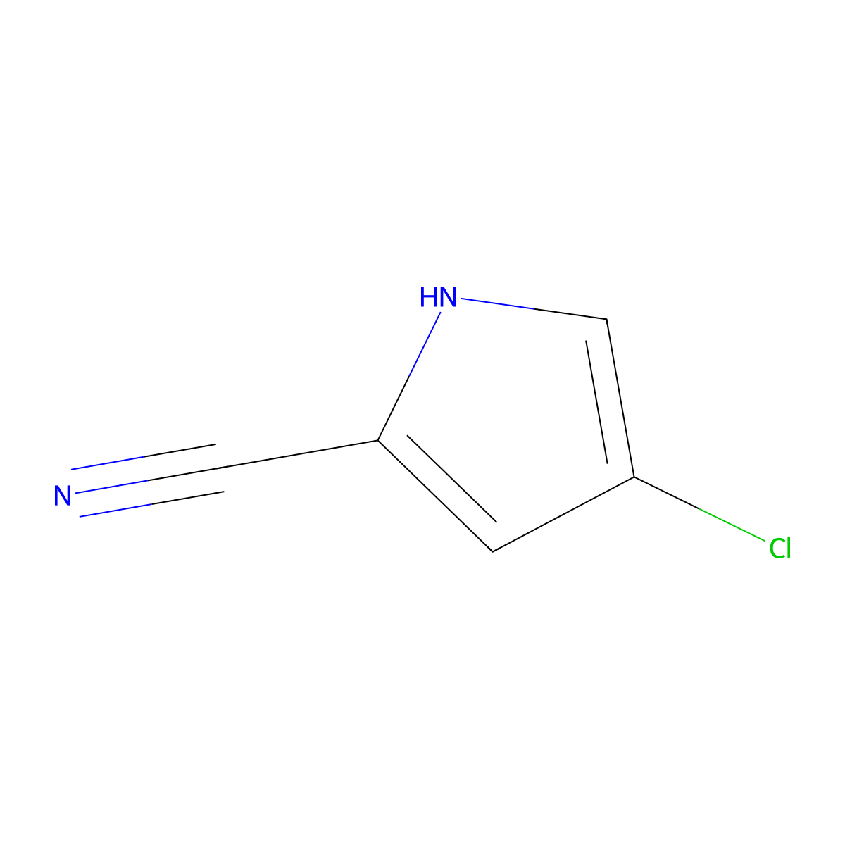4-Chloro-1H-pyrrole-2-carbonitrile molecular structure, CAS 57097-45-7