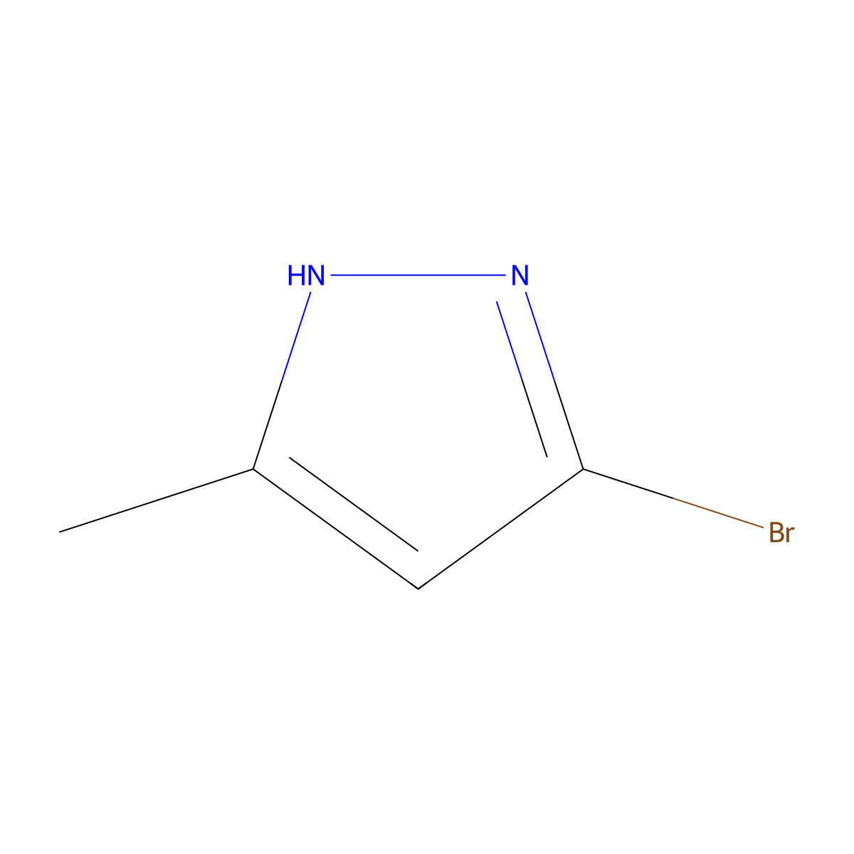 3-bromo-5-methyl-1H-pyrazole molecular structure, CAS 57097-81-1