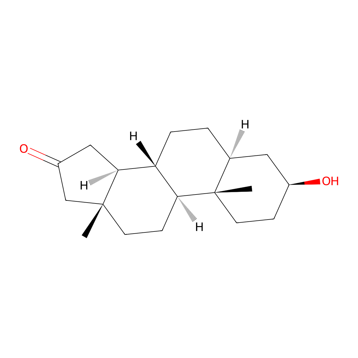 5alpha-Androstan-3beta-ol-16-one molecular structure, CAS 571-51-7