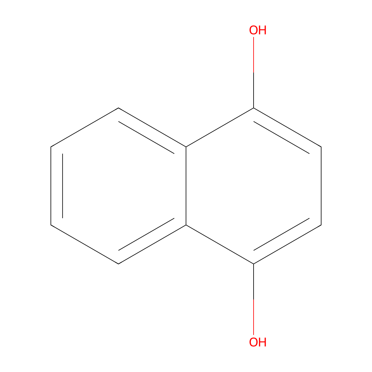 1,4-Naphthalenediol molecular structure, CAS 571-60-8
