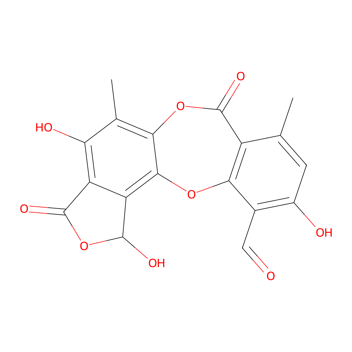 Norstictic Acid molecular structure, CAS 571-67-5