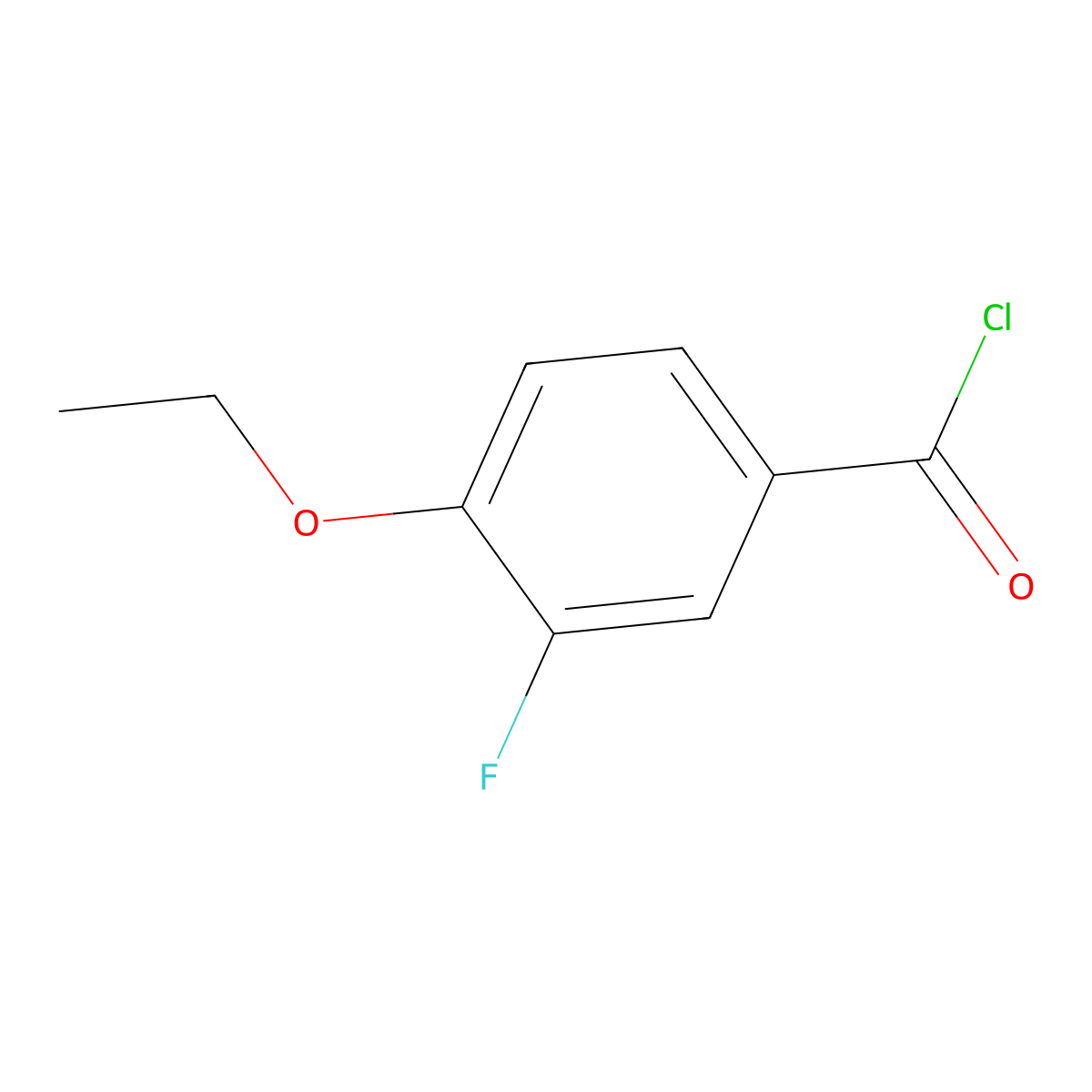 4-Ethoxy-3-fluorobenzoyl chloride molecular structure, CAS 5710-32-7