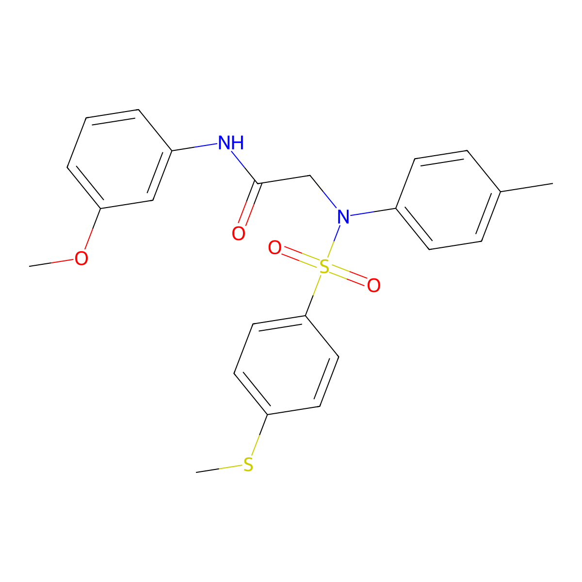 N-(3-Methoxyphenyl)-2-[(4-methylphenyl)-(4-methylsulfanylphenyl)sulfonyl-amino]acetamide molecular structure, CAS 5710-68-9