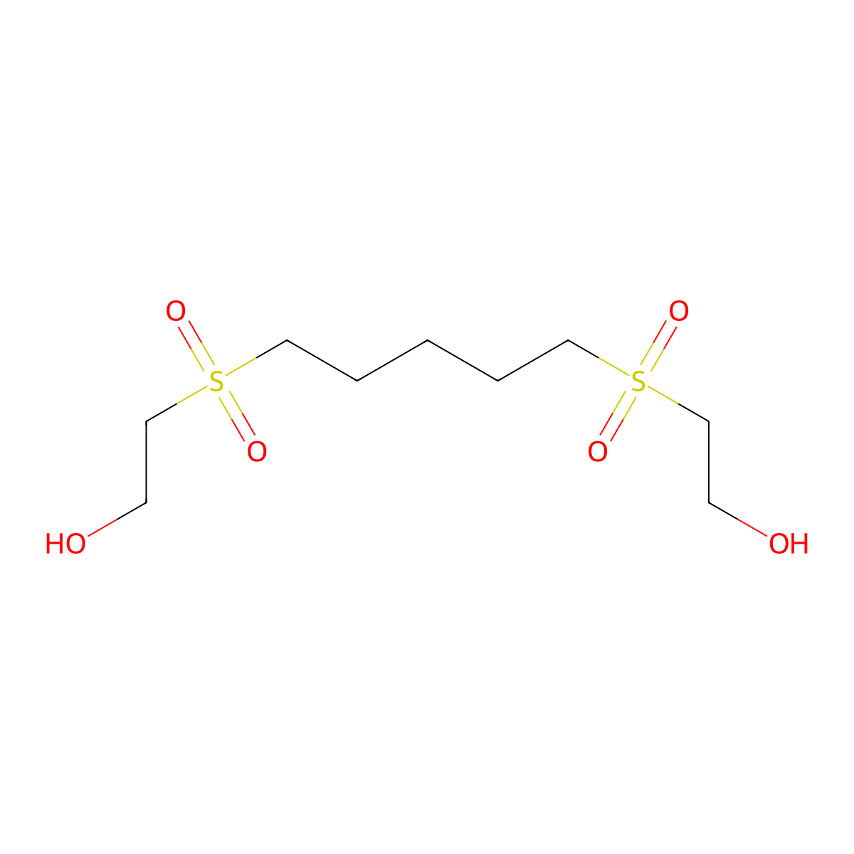 2-[5-(2-Hydroxyethanesulfonyl)pentanesulfonyl]ethan-1-ol molecular structure, CAS 57100-56-8