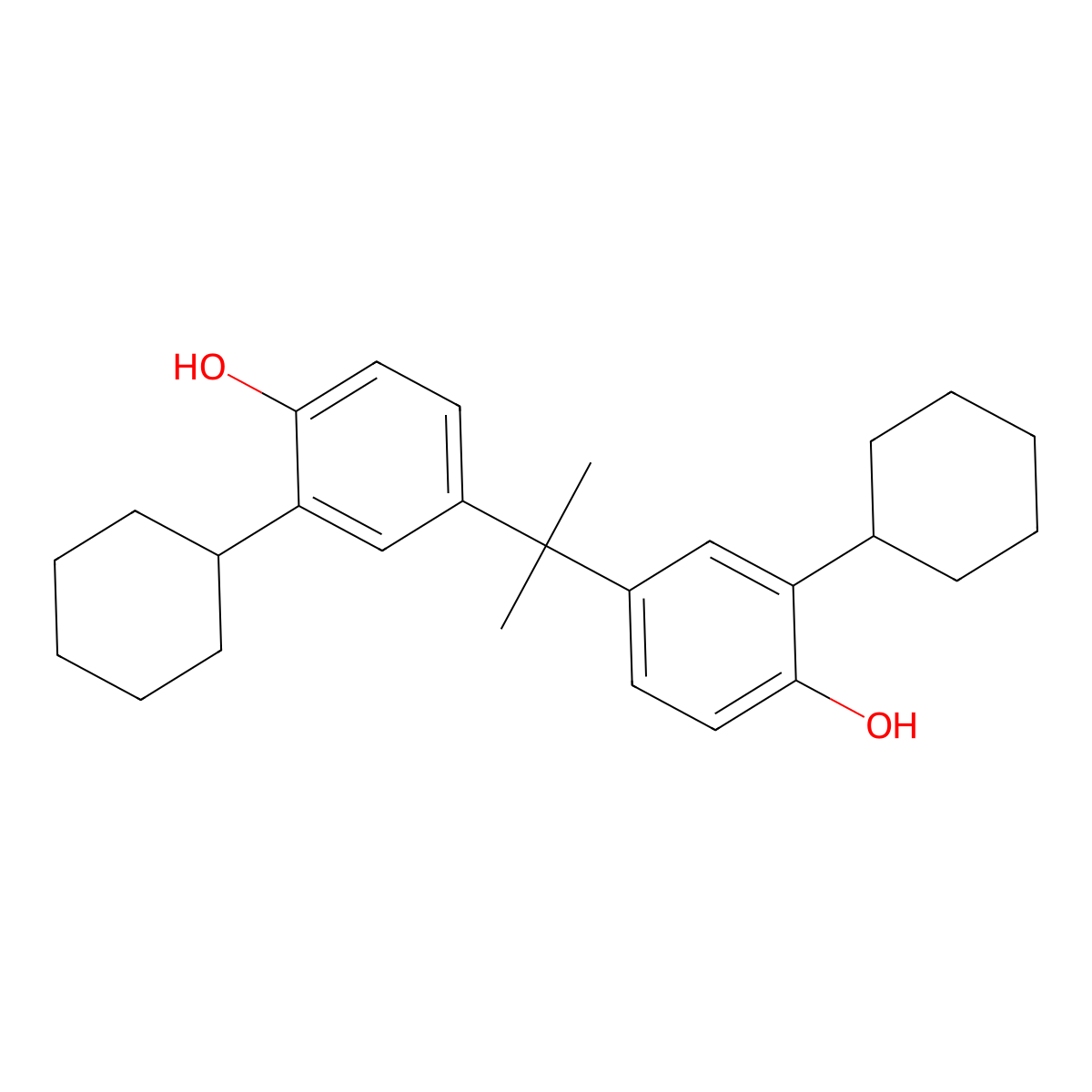 2,2-Bis(3-cyclohexyl-4-hydroxyphenyl)propane molecular structure, CAS 57100-74-0