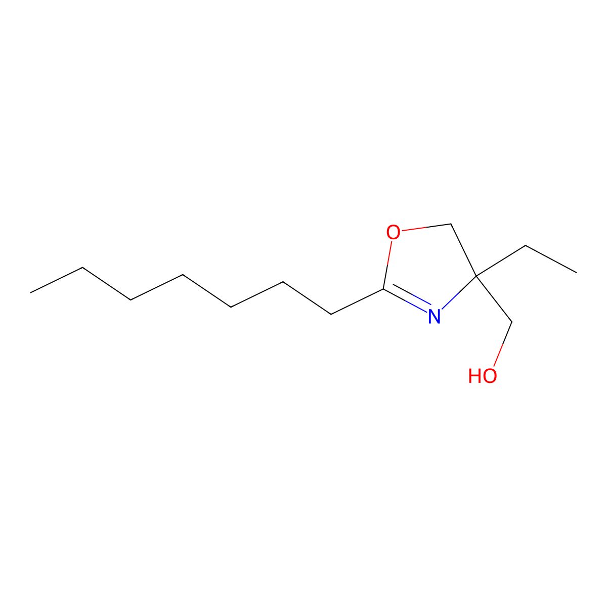 4-Ethyl-2-heptyl-2-oxazoline-4-methanol molecular structure, CAS 57101-63-0