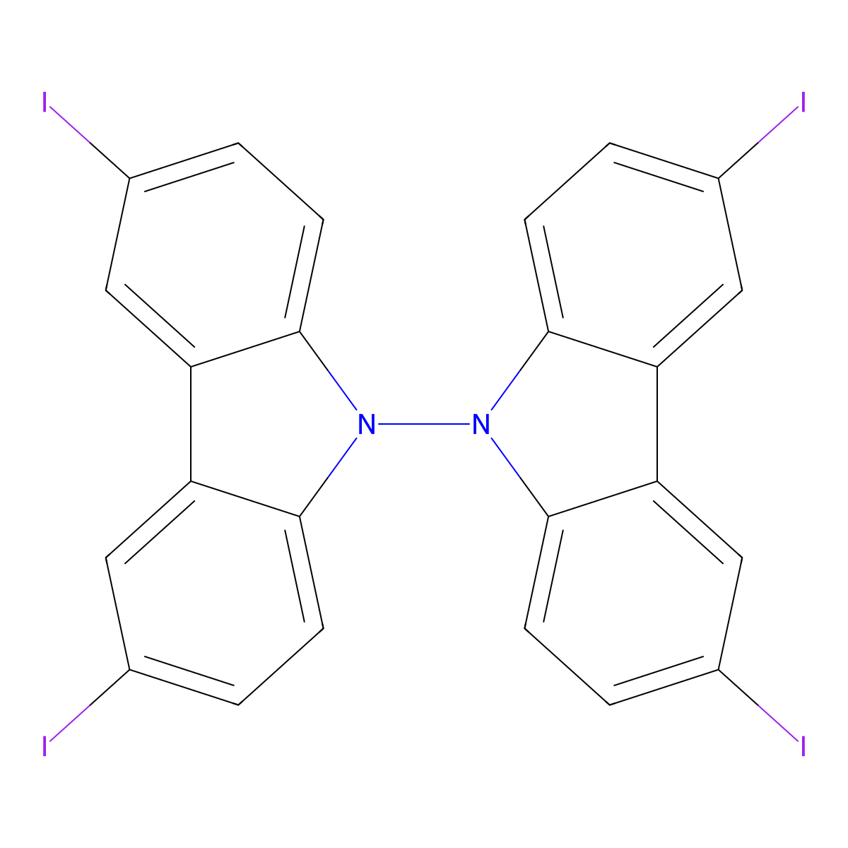 3,3',6,6'-Tetraiodo-9,9'-BI-9H-carbazole molecular structure, CAS 57102-81-5