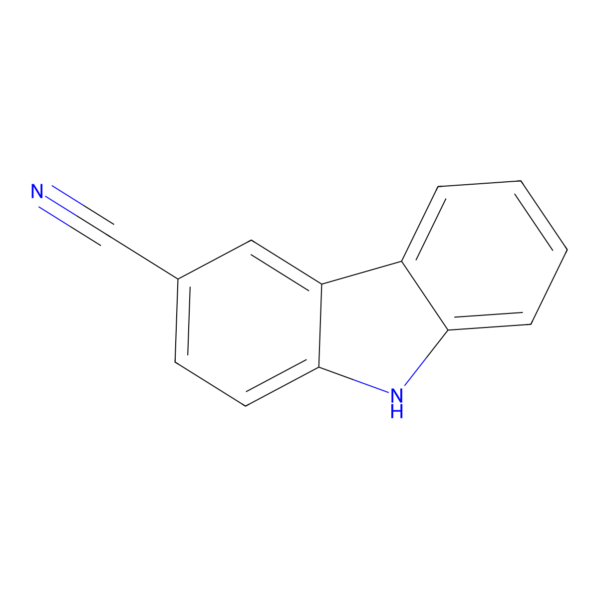 9H-Carbazole-3-carbonitrile molecular structure, CAS 57102-93-9
