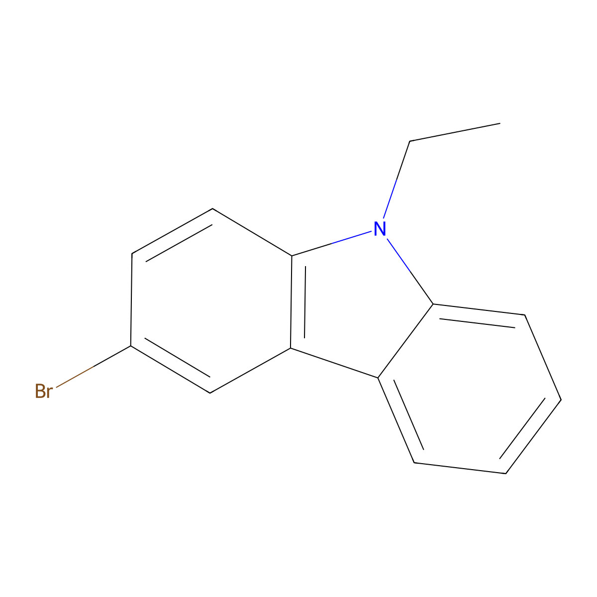3-Bromo-9-ethylcarbazole molecular structure, CAS 57102-97-3