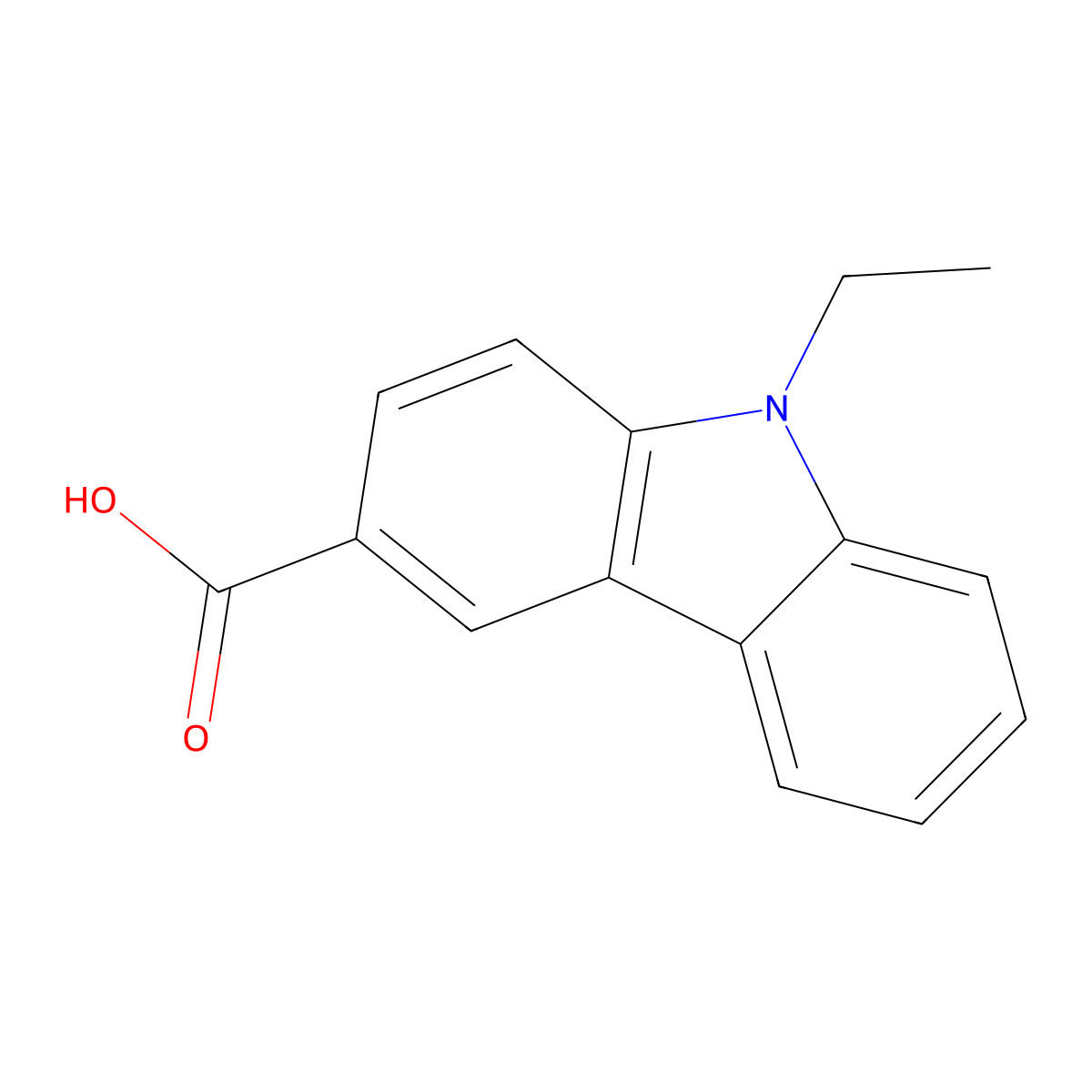 9-Ethyl-9H-carbazole-3-carboxylic acid molecular structure, CAS 57102-98-4