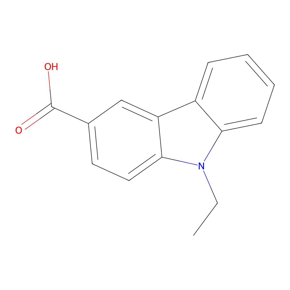 9-Ethyl-9H-carbazole-3-carboxylic acid molecular structure, CAS 57102-98-4