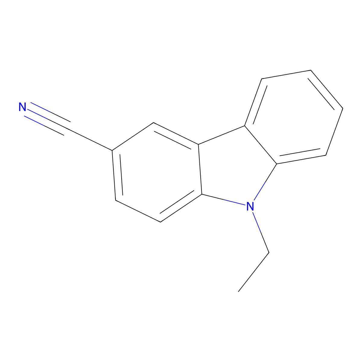 9-ethyl-9H-carbazole-3-carbonitrile molecular structure, CAS 57103-00-1