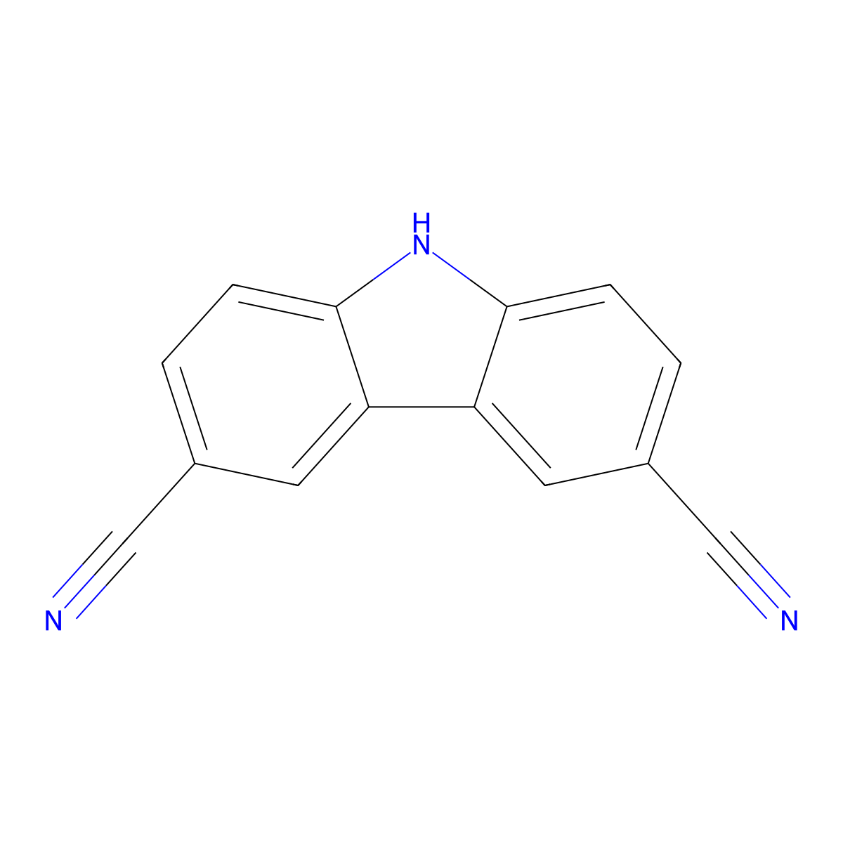 9H-Carbazole-3,6-dicarbonitrile molecular structure, CAS 57103-03-4
