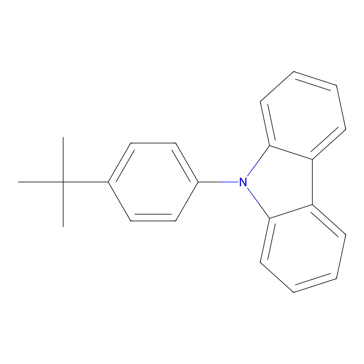9-[4-(tert-Butyl)phenyl]-9H-carbazole molecular structure, CAS 57103-13-6