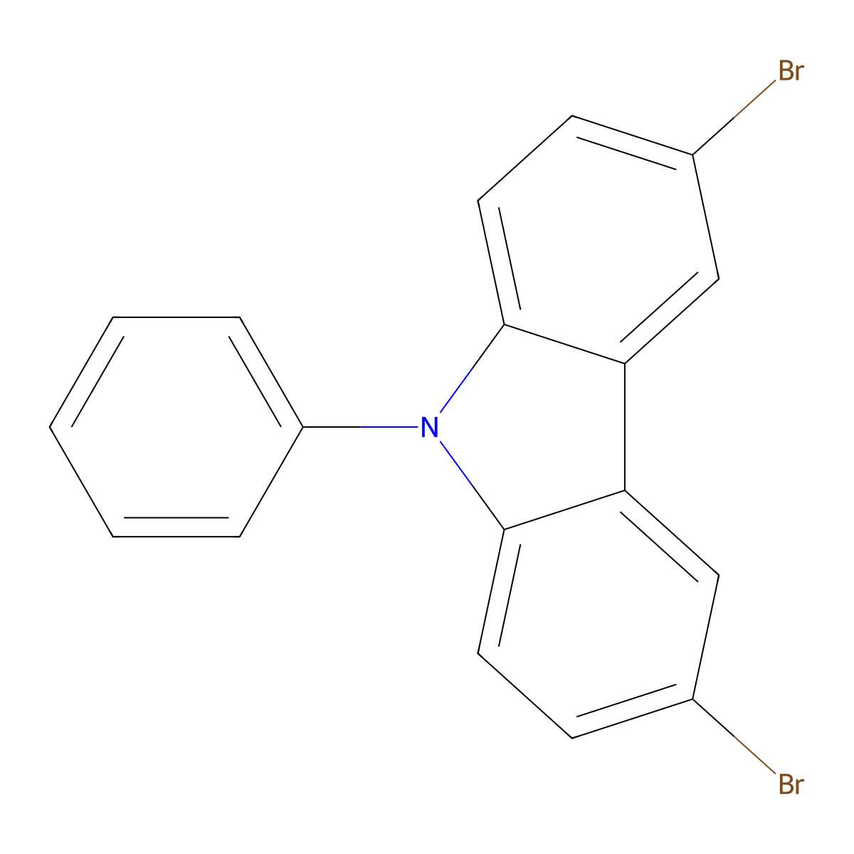 3,6-Dibromo-9-phenylcarbazole molecular structure, CAS 57103-20-5