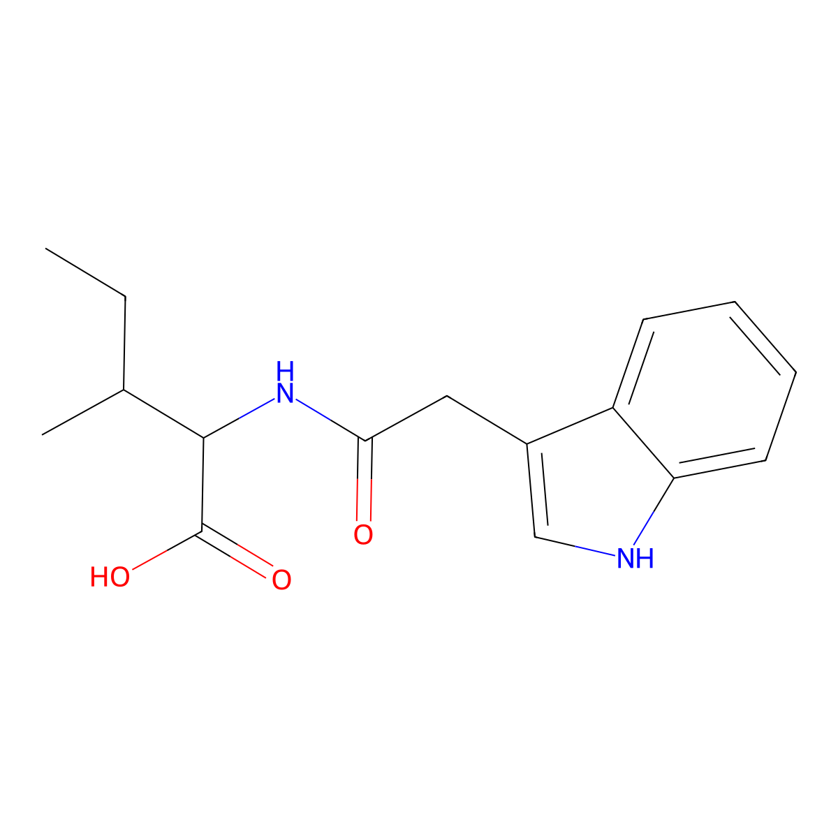N-(3-Indolylacetyl)-L-isoleucine molecular structure, CAS 57105-45-0