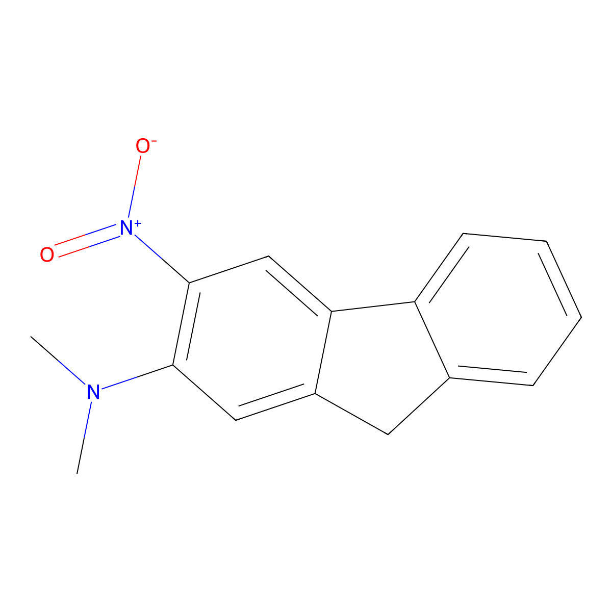 2-Dimethylamino-3-nitrofluorene molecular structure, CAS 57105-64-3