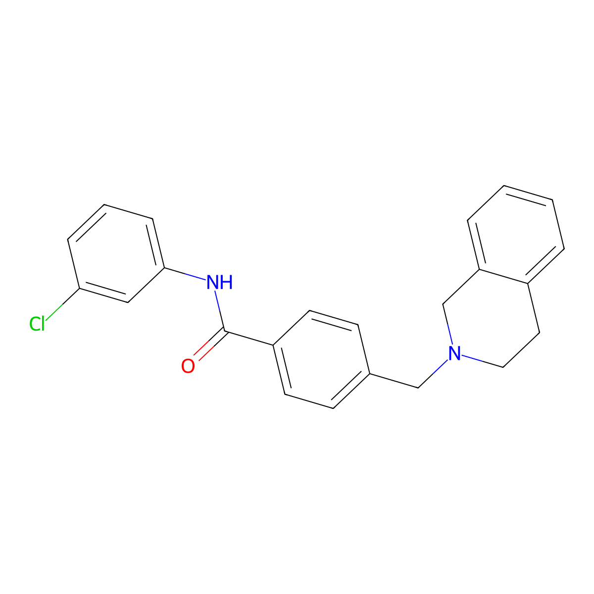 N-(3-chlorophenyl)-4-(3,4-dihydro-1H-isoquinolin-2-ylmethyl)benzamide molecular structure, CAS 5711-45-5