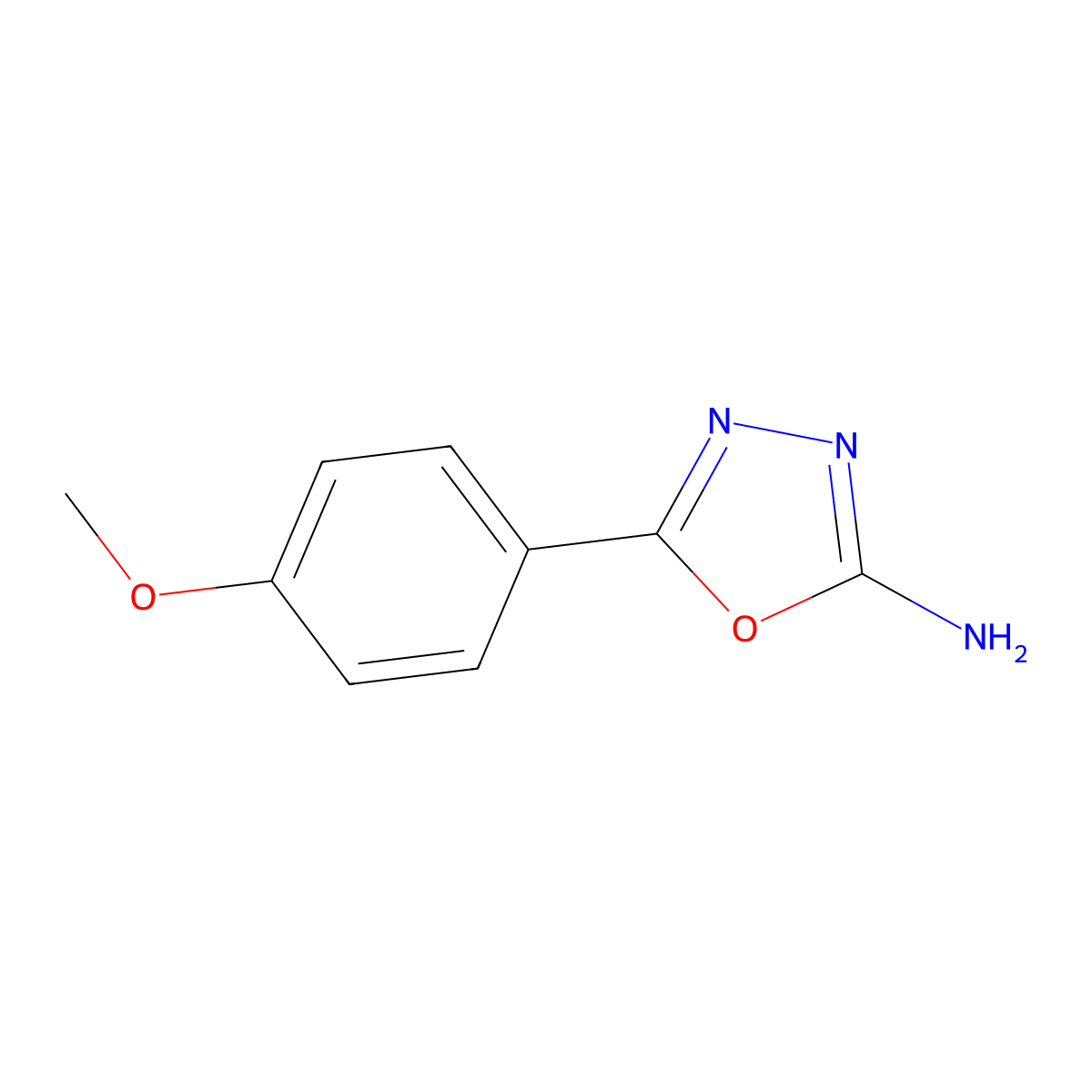 5-(4-Methoxyphenyl)-1,3,4-oxadiazol-2-amine molecular structure, CAS 5711-61-5