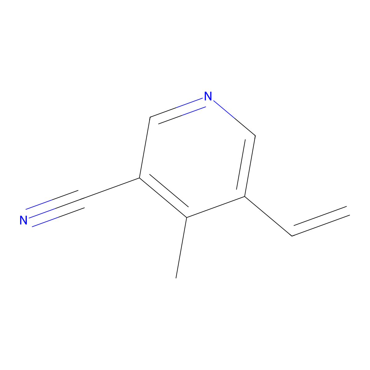 5-Ethenyl-4-methylpyridine-3-carbonitrile molecular structure, CAS 57110-40-4