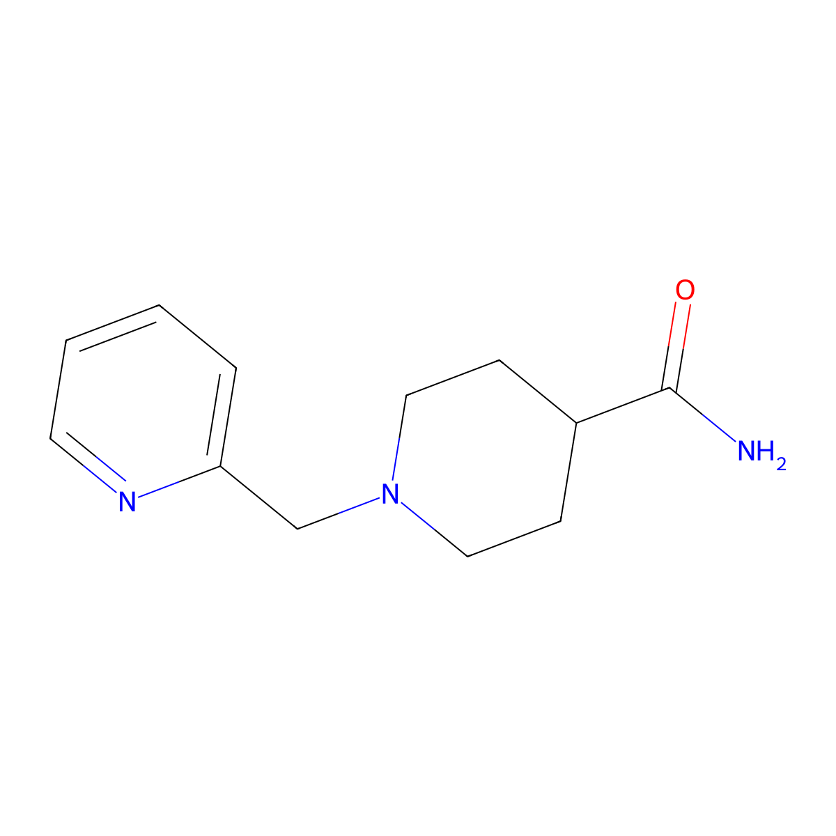 1-(Pyridin-2-ylmethyl)piperidine-4-carboxamide molecular structure, CAS 571147-26-7