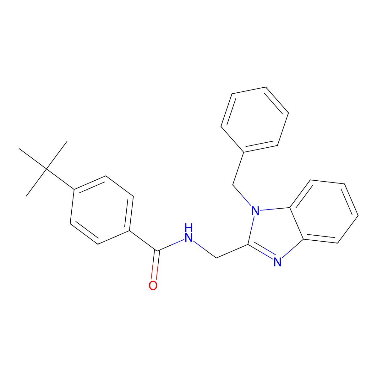 N-[(1-benzyl-1H-1,3-benzodiazol-2-yl)methyl]-4-tert-butylbenzamide molecular structure, CAS 571149-04-7