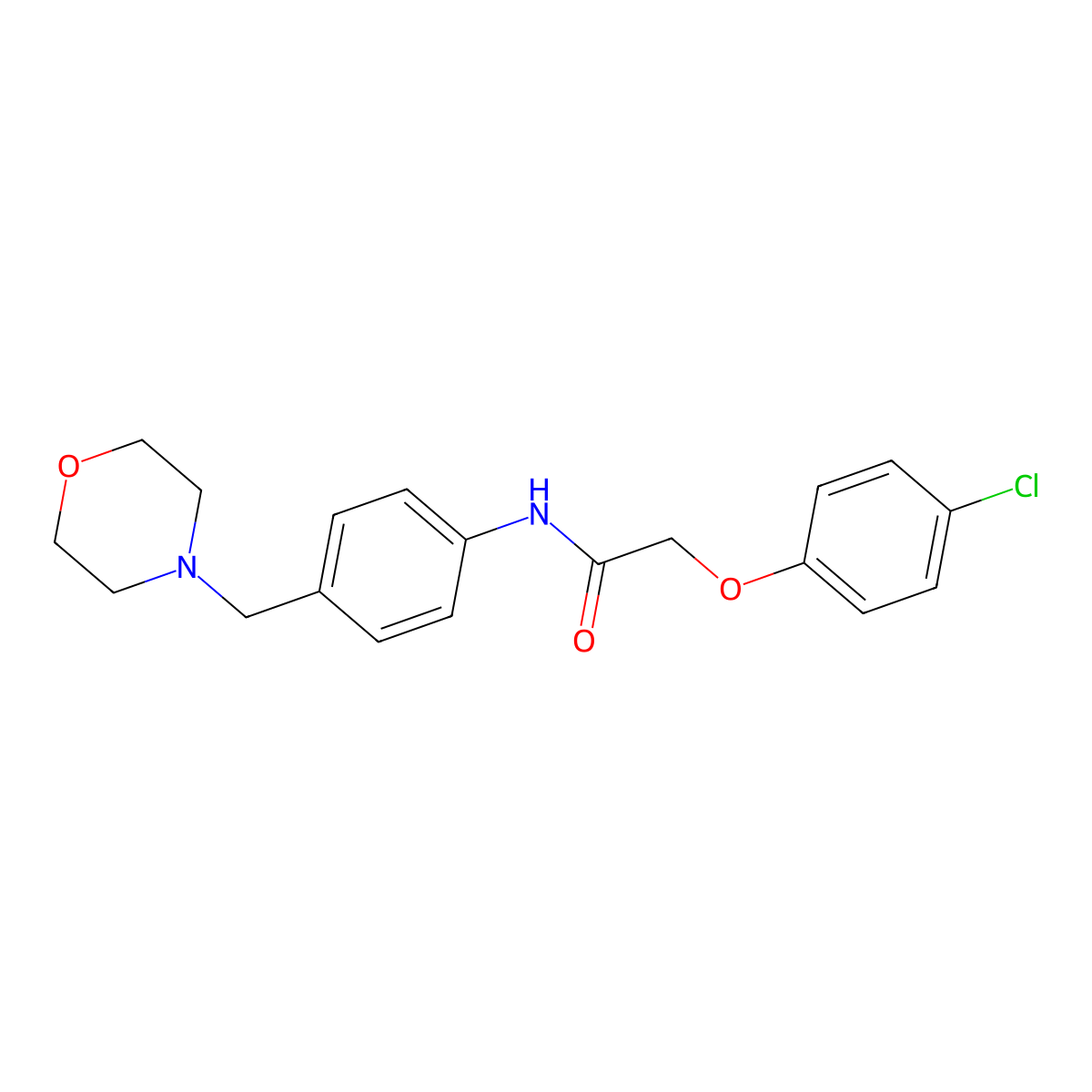 2-(4-chlorophenoxy)-N-[4-(morpholin-4-ylmethyl)phenyl]acetamide molecular structure, CAS 571149-18-3