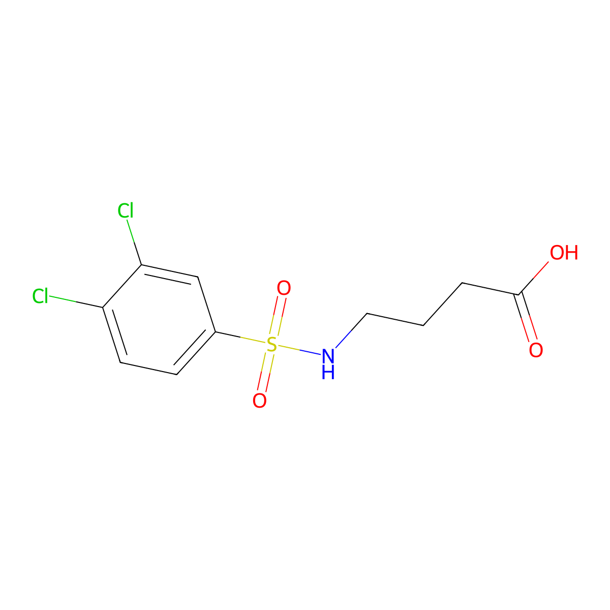 4-(3,4-Dichlorobenzenesulfonamido)butanoic acid molecular structure, CAS 571149-29-6