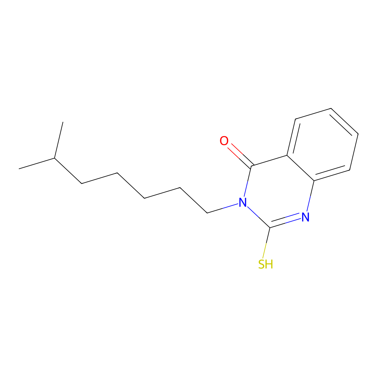 3-(6-Methylheptyl)-2-sulfanyl-3,4-dihydroquinazolin-4-one molecular structure, CAS 571149-45-6