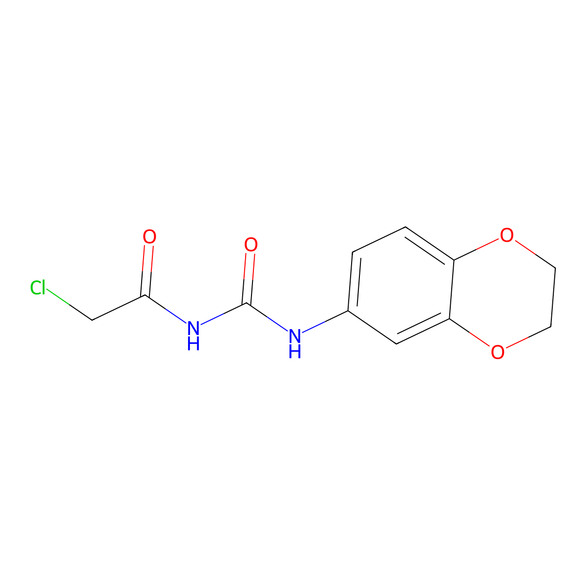 3-(2-Chloroacetyl)-1-(2,3-dihydro-1,4-benzodioxin-6-yl)urea molecular structure, CAS 571149-70-7