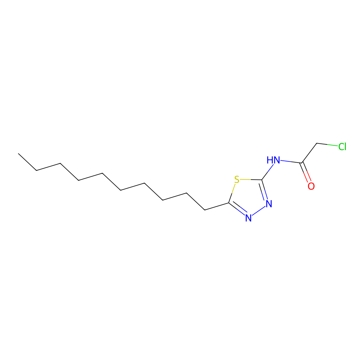 2-chloro-N-(5-decyl-1,3,4-thiadiazol-2-yl)acetamide molecular structure, CAS 571149-71-8