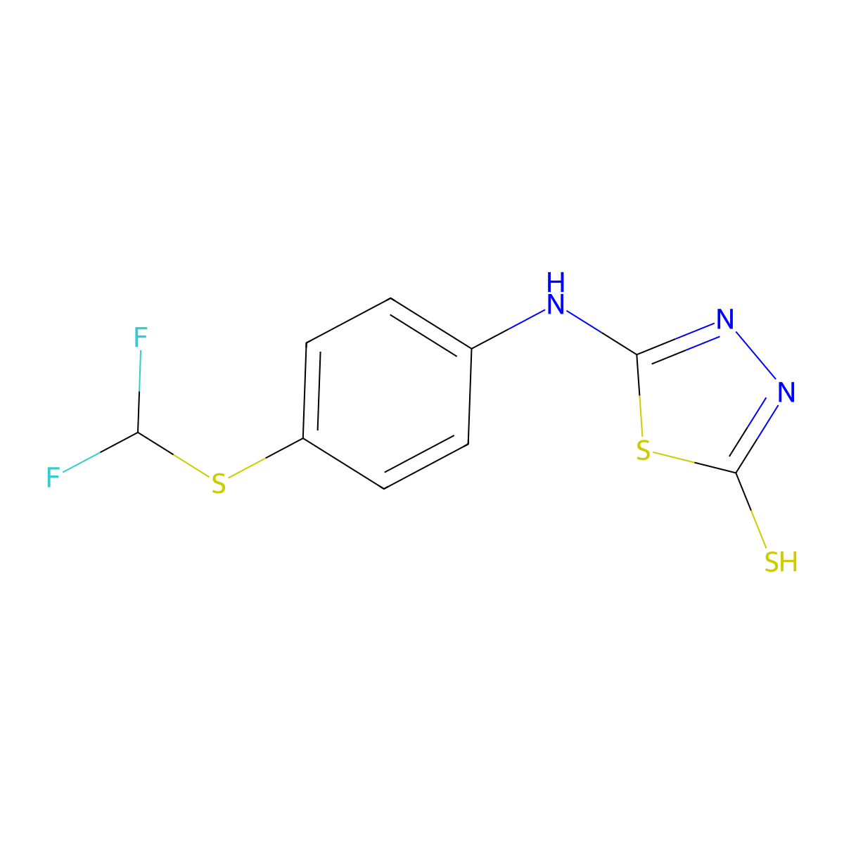 5-({4-[(Difluoromethyl)sulfanyl]phenyl}amino)-1,3,4-thiadiazole-2-thiol molecular structure, CAS 571149-73-0