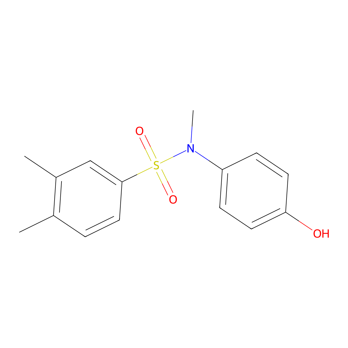 N-(4-hydroxyphenyl)-N,3,4-trimethylbenzene-1-sulfonamide molecular structure, CAS 571149-74-1